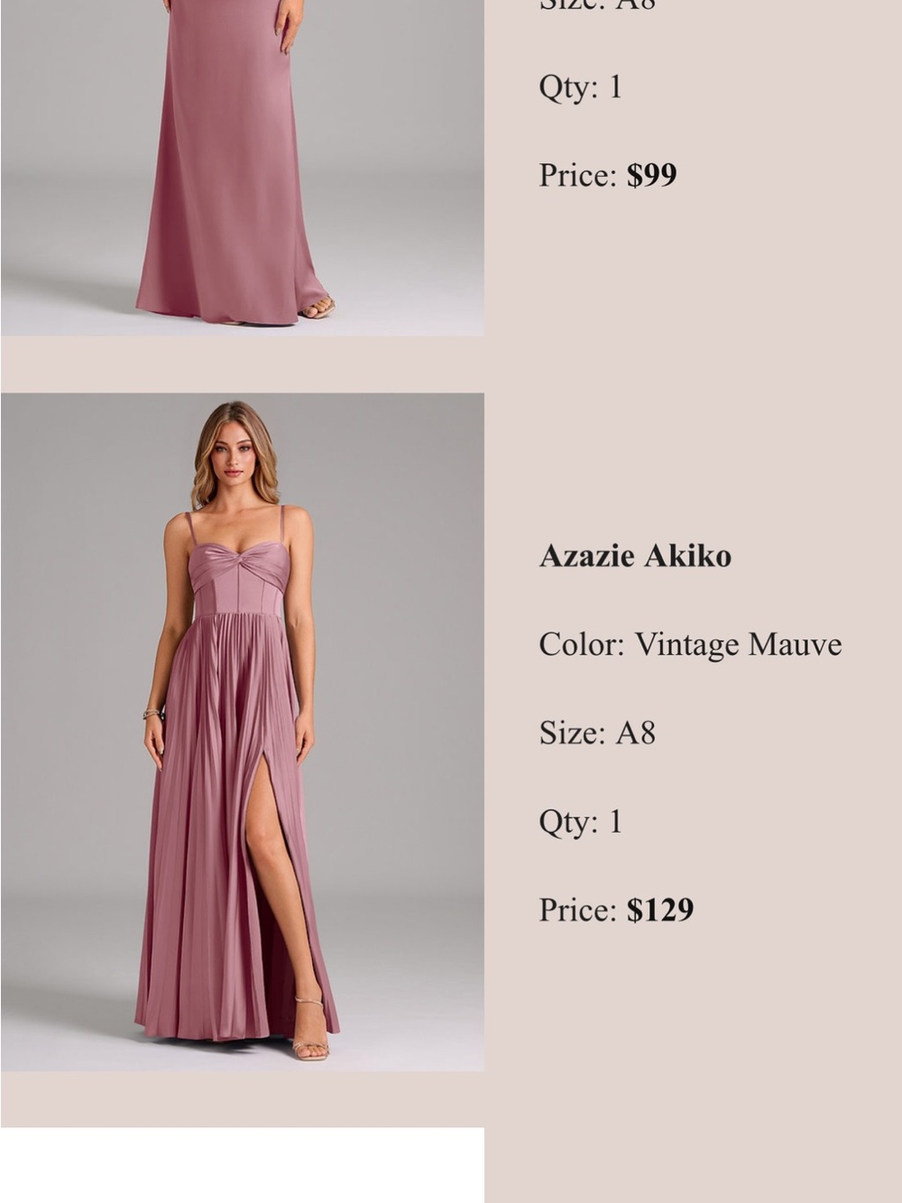 Azazie Vintage Mauve Bridesmaid Dress